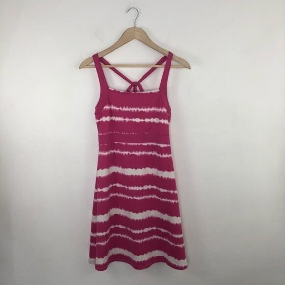 Soybu Water Lily Tie Dye Pink White Tahiti Athletic Dress Size Medium - Picture 2 of 12
